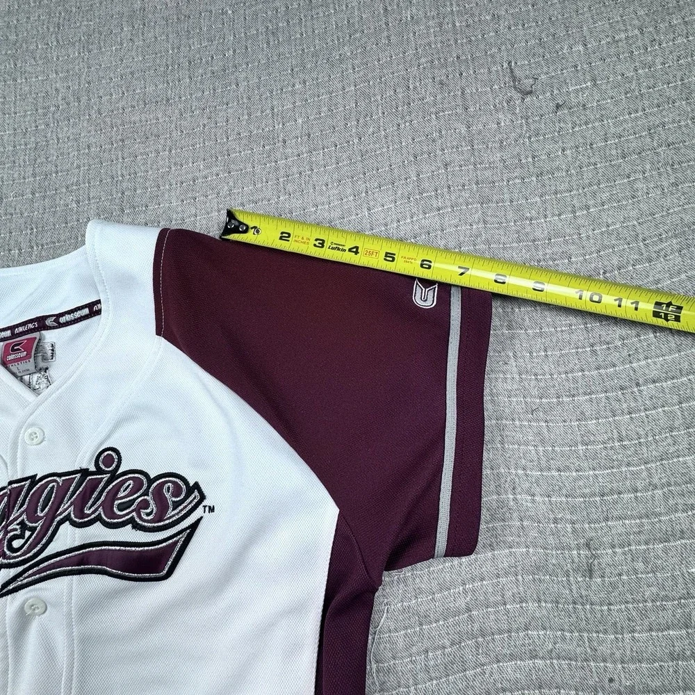 Vintage Colosseum Texas A&M‎ Jersey Kid L Aggies Baseball Sports Button